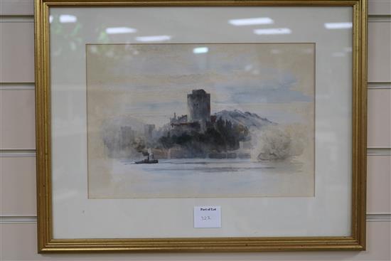 Keeley Halswell Views of the Acropolis and a castle 9 x 13in.